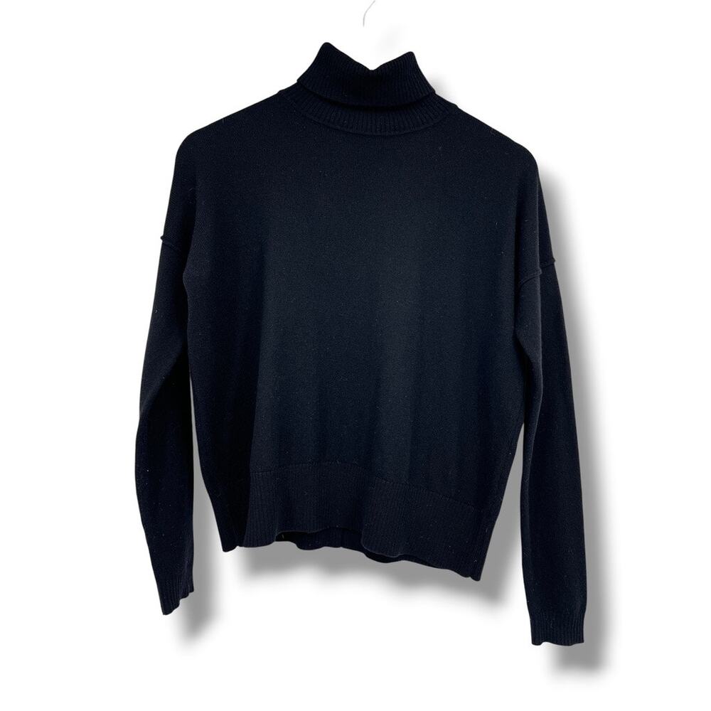 Cuyana Virgin Wool Cashmere Blend Turtleneck Black Sweater Women's XS Minimalist